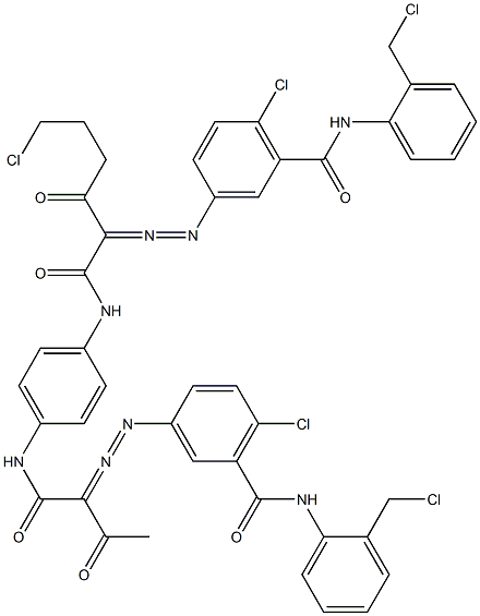 3,3'-[2-(2-Chloroethyl)-1,4-phenylenebis[iminocarbonyl(acetylmethylene)azo]]bis[N-[2-(chloromethyl)phenyl]-6-chlorobenzamide] Struktur