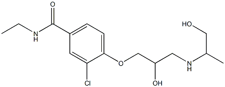 1-[4-[Ethylcarbamoyl]-2-chlorophenoxy]-3-[(2-hydroxy-1-methylethyl)amino]-2-propanol Struktur