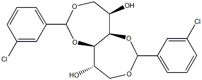 1-O,4-O:3-O,6-O-Bis(3-chlorobenzylidene)-D-glucitol Struktur