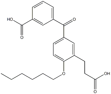 5-(3-Carboxybenzoyl)-2-hexyloxybenzenepropanoic acid Struktur