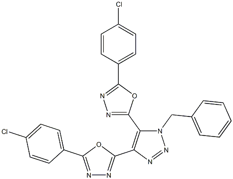 1-Benzyl-4,5-bis[5-(4-chlorophenyl)-1,3,4-oxadiazol-2-yl]-1H-1,2,3-triazole Struktur