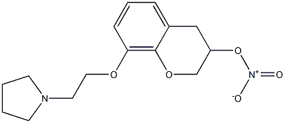 3,4-Dihydro-8-[2-(pyrrolidin-1-yl)ethoxy]-2H-1-benzopyran-3-ol 3-nitrate Struktur