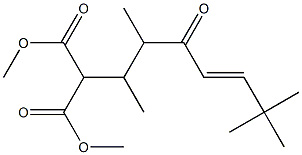 2-[(4E)-1,2,6,6-Tetramethyl-3-oxo-4-heptenyl]propanedioic acid dimethyl ester Struktur