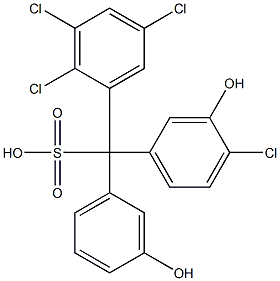 (4-Chloro-3-hydroxyphenyl)(2,3,5-trichlorophenyl)(3-hydroxyphenyl)methanesulfonic acid Struktur