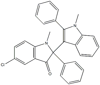 5-Chloro-1,1'-dimethyl-2,2'-diphenyl[2,3'-bi[1H-indol]]-3(2H)-one Struktur