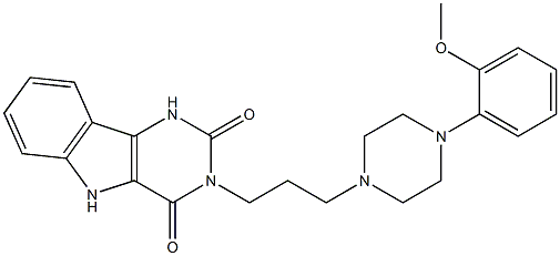 3-[3-[4-(2-Methoxyphenyl)-1-piperazinyl]propyl]-1H-pyrimido[5,4-b]indole-2,4(3H,5H)-dione Struktur