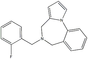 5-(2-Fluorobenzyl)-5,6-dihydro-4H-pyrrolo[1,2-a][1,4]benzodiazepine Struktur