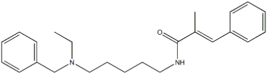 N-[5-(Ethylbenzylamino)pentyl]-2-methyl-3-(phenyl)acrylamide Struktur