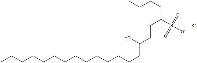 8-Hydroxydocosane-5-sulfonic acid potassium salt Struktur