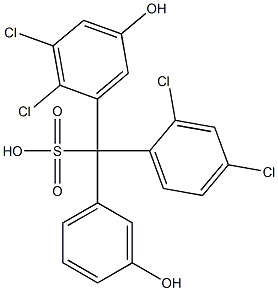 (2,4-Dichlorophenyl)(2,3-dichloro-5-hydroxyphenyl)(3-hydroxyphenyl)methanesulfonic acid Struktur