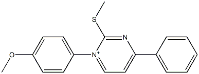 1-(4-Methoxyphenyl)-4-phenyl-2-methylthio-1-pyrimidinium Struktur