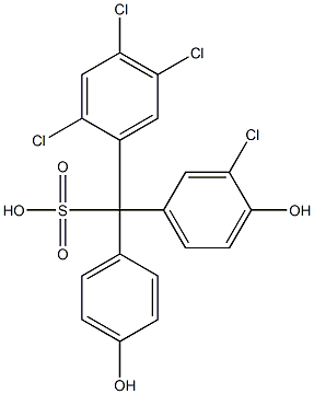 (3-Chloro-4-hydroxyphenyl)(2,4,5-trichlorophenyl)(4-hydroxyphenyl)methanesulfonic acid Struktur