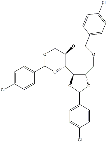 1-O,5-O:2-O,3-O:4-O,6-O-Tris(4-chlorobenzylidene)-D-glucitol Struktur