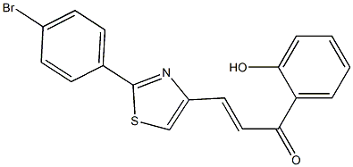 1-(2-Hydroxyphenyl)-3-[2-(4-bromophenyl)thiazol-4-yl]-2-propen-1-one Struktur