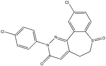 10-Chloro-2-(4-chlorophenyl)-5,6-dihydro[1]benzothiepino[5,4-c]pyridazin-3(2H)-one 7-oxide Struktur