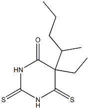 1,2,5,6-Tetrahydro-2,6-dithioxo-5-ethyl-5-(1-methylbutyl)pyrimidin-4(3H)-one Struktur