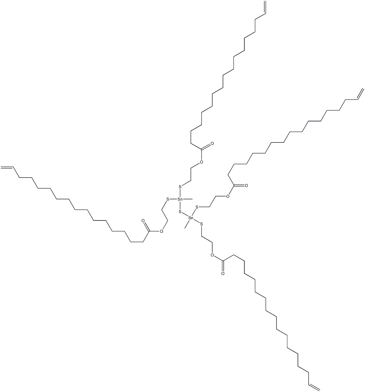 Bis[methylbis[[2-(15-hexadecenylcarbonyloxy)ethyl]thio]stannyl] sulfide Structure