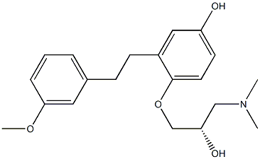 (2S)-3-(Dimethylamino)-1-[4-hydroxy-2-(3-methoxyphenethyl)phenoxy]-2-propanol Struktur