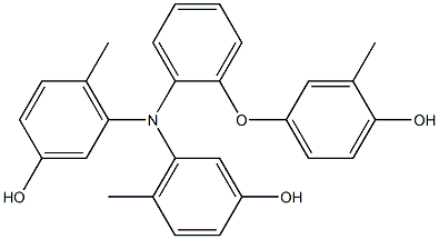 N,N-Bis(3-hydroxy-6-methylphenyl)-2-(4-hydroxy-3-methylphenoxy)benzenamine Struktur