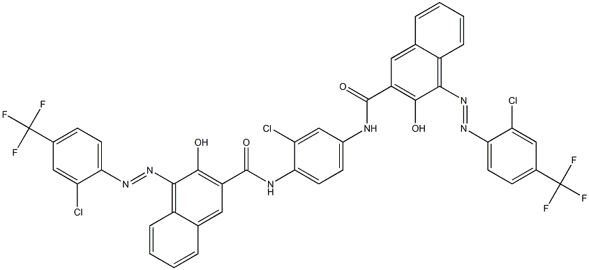 1,4-Bis[1-[[2-chloro-4-(trifluoromethyl)phenyl]azo]-2-hydroxy-3-naphthoylamino]-2-chlorobenzene Struktur