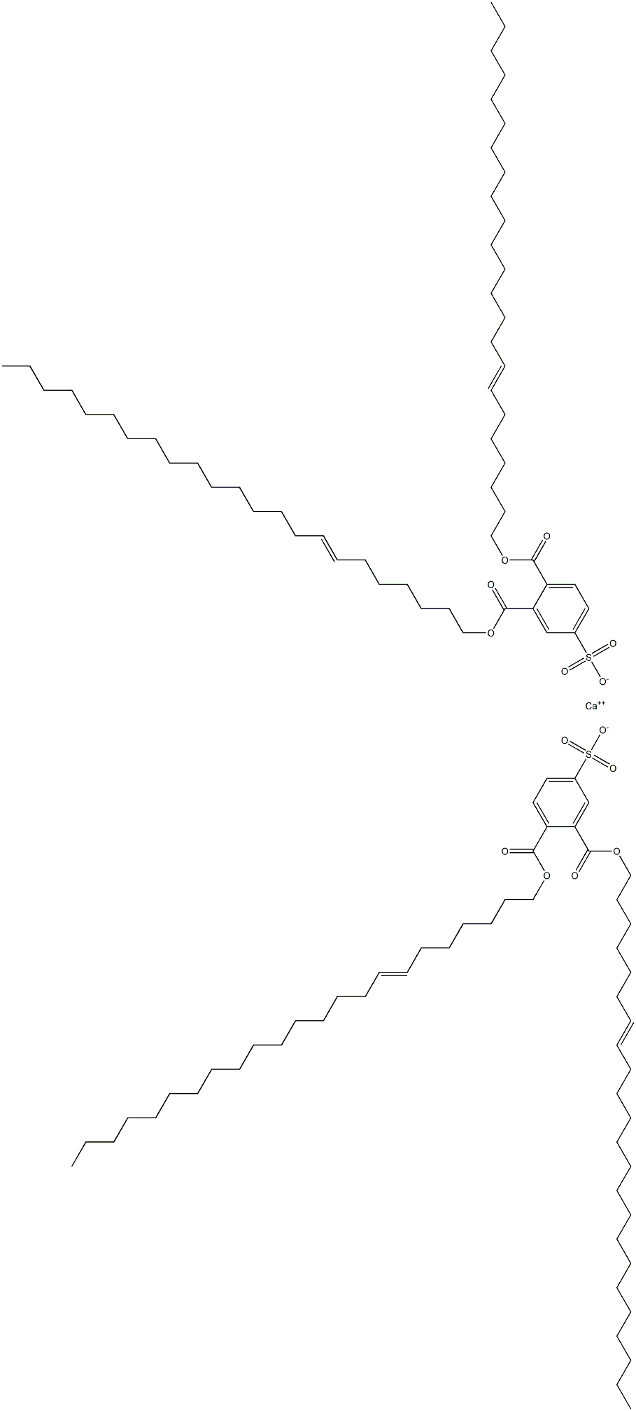 Bis[3,4-di(7-tricosenyloxycarbonyl)benzenesulfonic acid]calcium salt Struktur