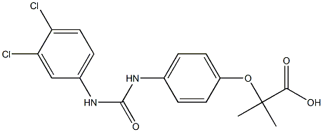 2-[4-[3-(3,4-Dichlorophenyl)ureido]phenoxy]-2-methylpropionic acid Struktur