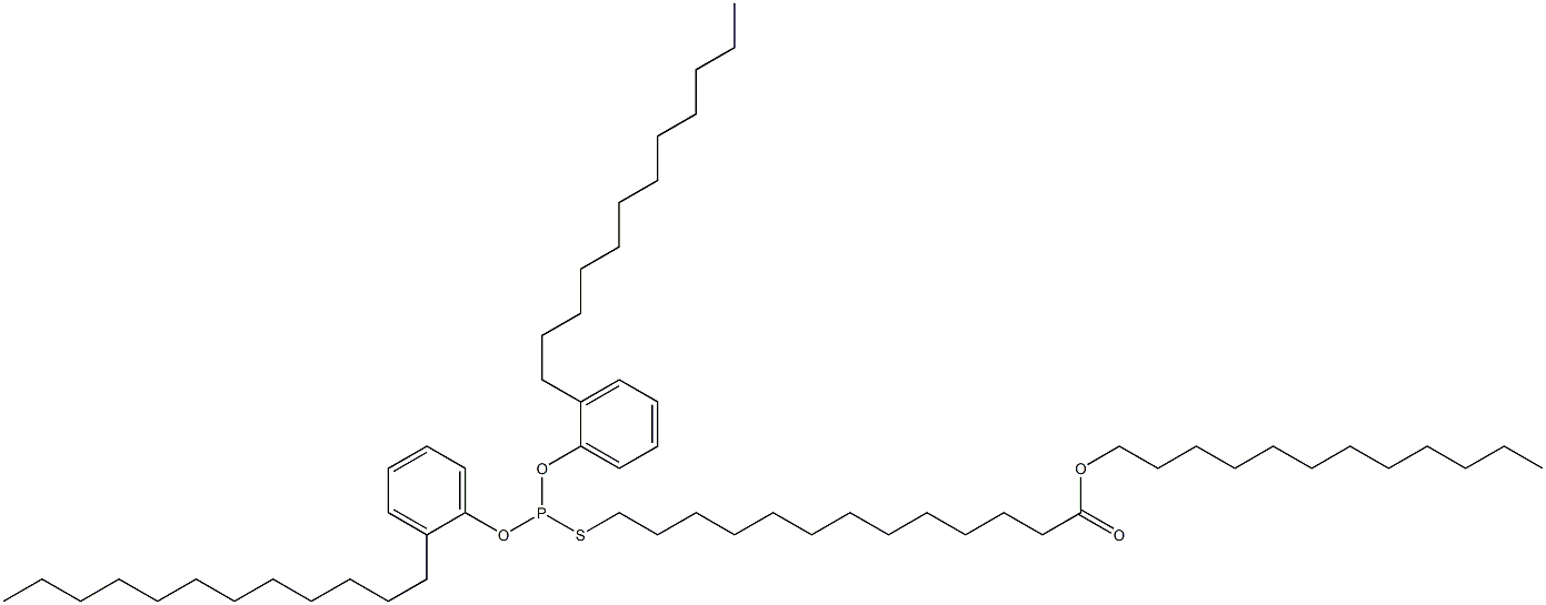 Thiophosphorous acid O,O-bis(2-dodecylphenyl)S-(13-dodecyloxy-13-oxotridecyl) ester Struktur