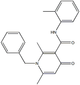 1-Benzyl-1,4-dihydro-2,6-dimethyl-N-(2-methylphenyl)-4-oxopyridine-3-carboxamide Struktur