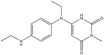 6-[N-Ethyl-N-(4-ethylaminophenyl)amino]-3-methylpyrimidine-2,4(1H,3H)-dione Struktur