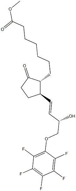 (13E,15S)-15-Hydroxy-9-oxo-16-(pentafluorophenoxy)-17,18,19,20-tetranorprost-13-en-1-oic acid methyl ester Struktur