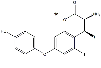 (2S,3S)-2-Amino-3-[4-(4-hydroxy-2-iodophenoxy)-2-iodophenyl]-3-iodopropanoic acid sodium salt Struktur