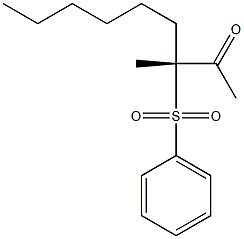 [R,(-)]-3-Methyl-3-phenylsulfonylnonane-2-one Struktur