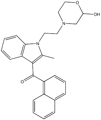 1-[2-(2-Hydroxymorpholine-4-yl)ethyl]-2-methyl-3-(1-naphtylcarbonyl)-1H-indole Struktur