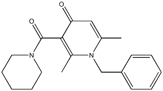 1-Benzyl-2,6-dimethyl-3-piperidinocarbonyl-4(1H)-pyridone Struktur