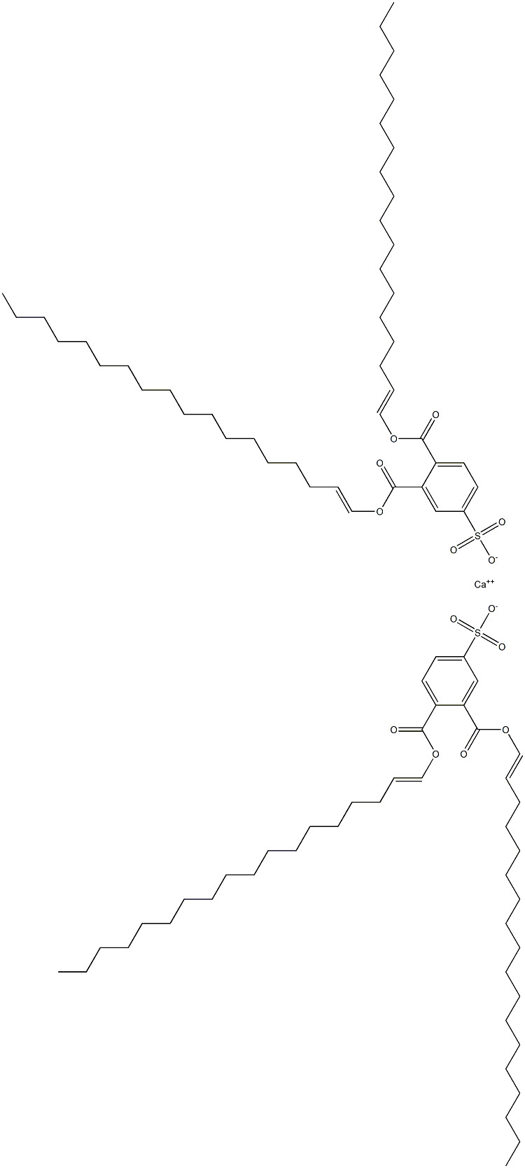 Bis[3,4-di(1-octadecenyloxycarbonyl)benzenesulfonic acid]calcium salt Struktur