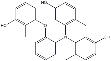 N,N-Bis(3-hydroxy-6-methylphenyl)-2-(3-hydroxy-2-methylphenoxy)benzenamine Struktur