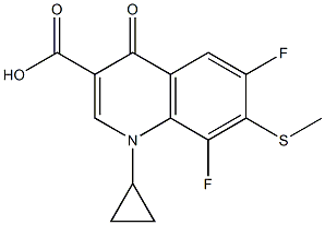 7-Methylthio-1-cyclopropyl-6,8-difluoro-1,4-dihydro-4-oxoquinoline-3-carboxylic acid Struktur