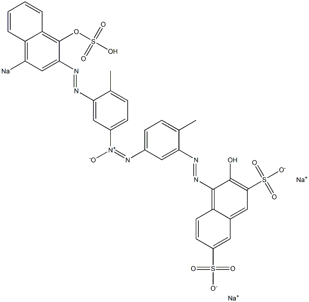 3-Hydroxy-4-[[5-[3-[(1-hydroxy-4-sodiosulfo-2-naphthalenyl)azo]-4-methylphenyl-ONN-azoxy]-2-methylphenyl]azo]naphthalene-2,7-disulfonic acid disodium salt Struktur