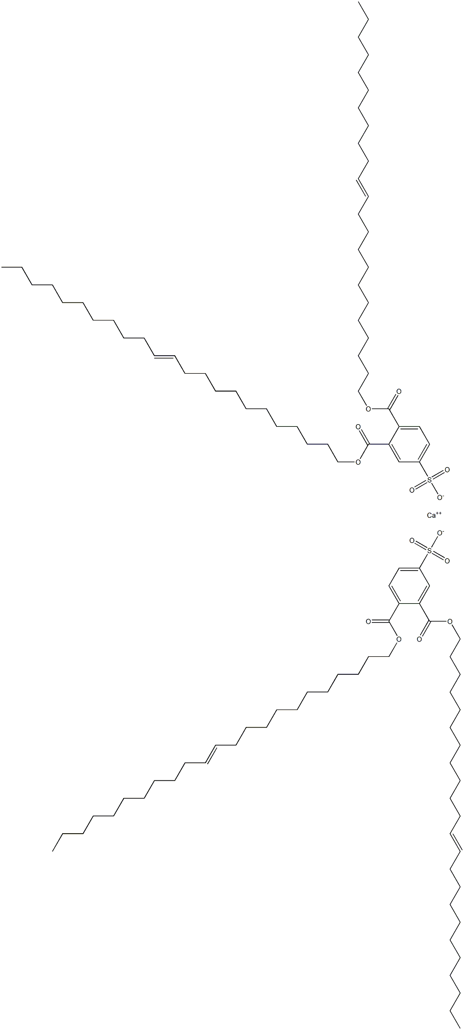 Bis[3,4-di(12-tricosenyloxycarbonyl)benzenesulfonic acid]calcium salt Struktur