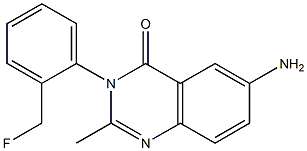 6-Amino-3-[2-(fluoromethyl)phenyl]-2-methylquinazolin-4(3H)-one Struktur