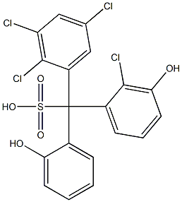 (2-Chloro-3-hydroxyphenyl)(2,3,5-trichlorophenyl)(2-hydroxyphenyl)methanesulfonic acid Struktur