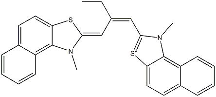 1-Methyl-2-[2-[(1-methylnaphtho[1,2-d]thiazol-2(1H)-ylidene)methyl]-1-butenyl]naphtho[1,2-d]thiazol-3-ium Struktur