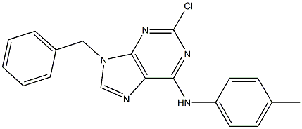 2-Chloro-6-(4-methylphenylamino)-9-benzyl-9H-purine Struktur