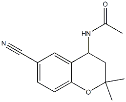 4-Acetylamino-3,4-dihydro-2,2-dimethyl-2H-1-benzopyran-6-carbonitrile Struktur