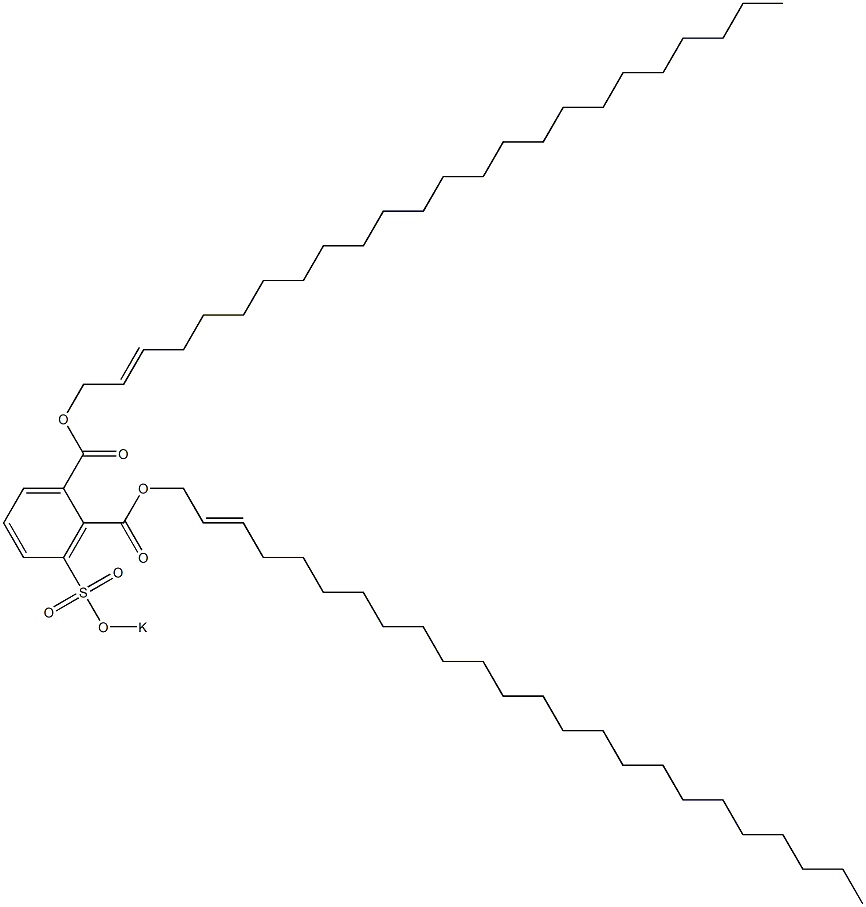 3-(Potassiosulfo)phthalic acid di(2-tetracosenyl) ester Struktur