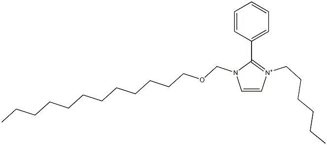 3-Hexyl-2-phenyl-1-[(dodecyloxy)methyl]-1H-imidazol-3-ium Struktur