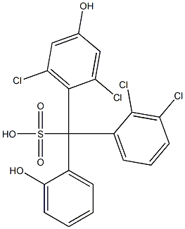 (2,3-Dichlorophenyl)(2,6-dichloro-4-hydroxyphenyl)(2-hydroxyphenyl)methanesulfonic acid Struktur