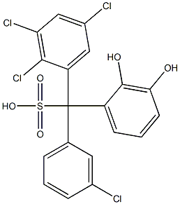 (3-Chlorophenyl)(2,3,5-trichlorophenyl)(2,3-dihydroxyphenyl)methanesulfonic acid Struktur