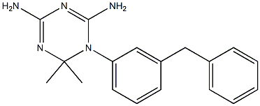 2,4-Diamino-6,6-dimethyl-5,6-dihydro-5-(3-benzylphenyl)-1,3,5-triazine Struktur