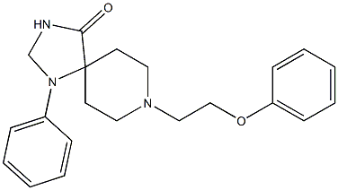 1-Phenyl-8-(2-phenoxyethyl)-1,3,8-triazaspiro[4.5]decane-4-one Struktur